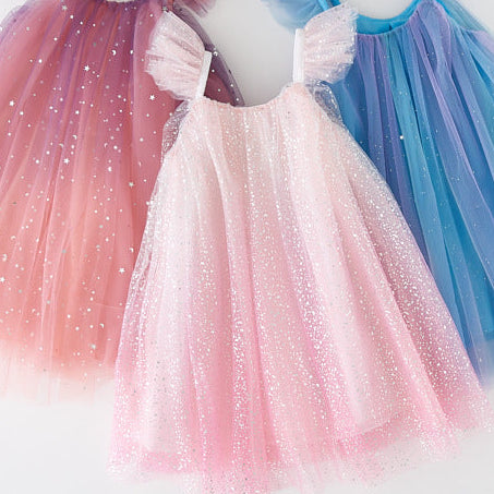 Vestido Infantil Tule Brilhos
