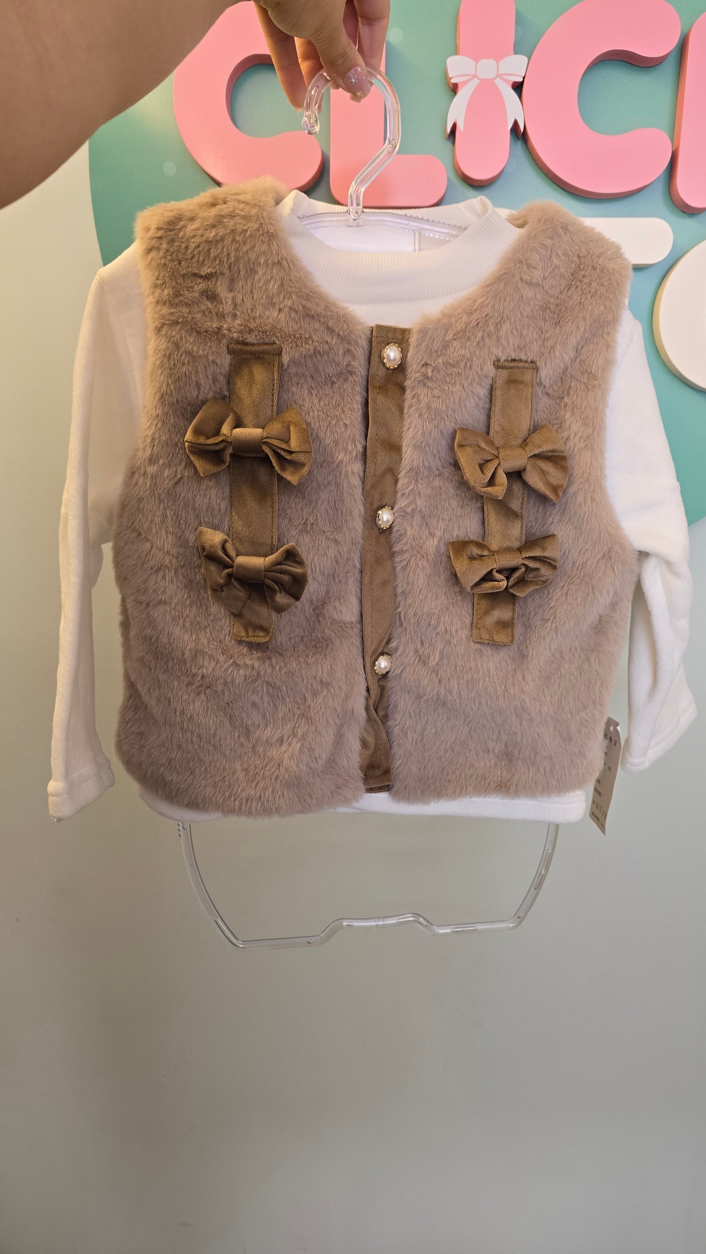 Conjunto Infantil Inverno Plush 2 Peças Blusa e Colete
