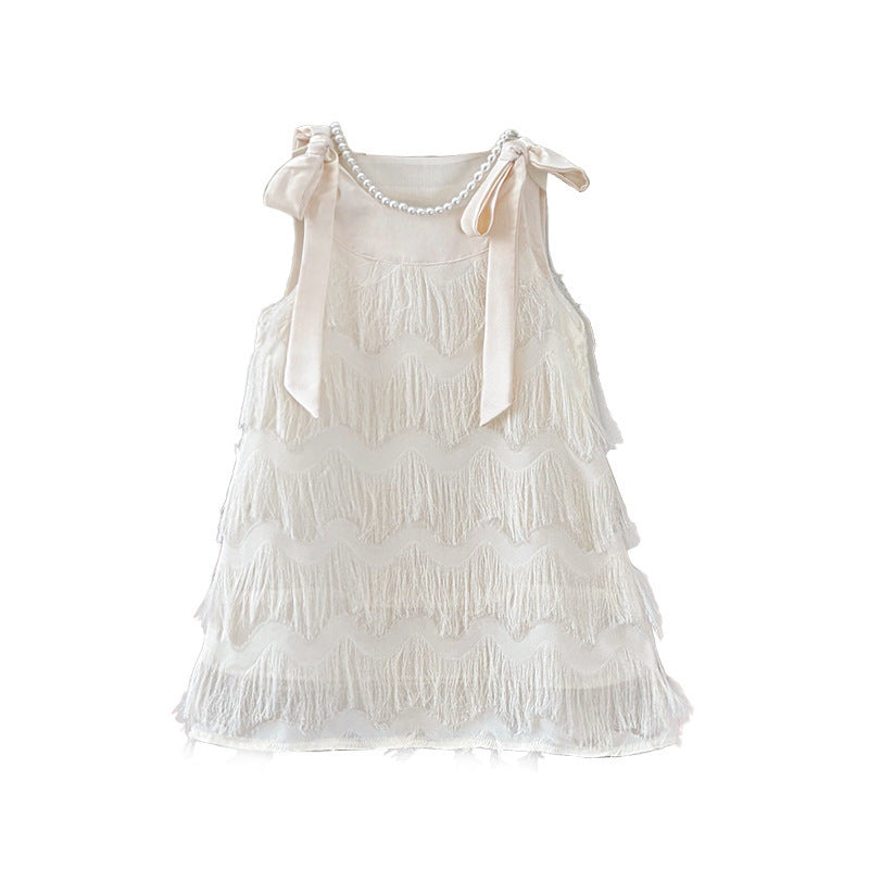 Vestido Infantil Plumas Lacinho