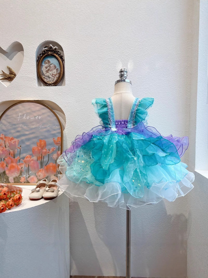 Vestido Infantil com Laço Sereia