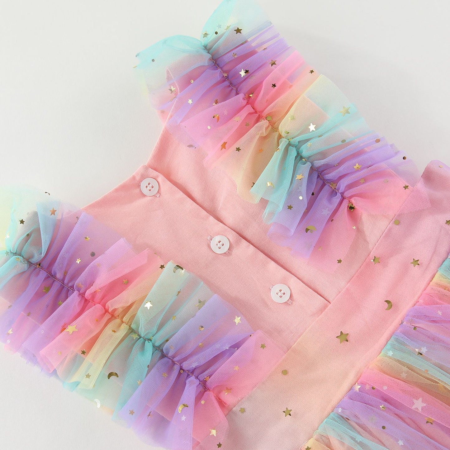 Vestido Infantil Tule Estrelinhas