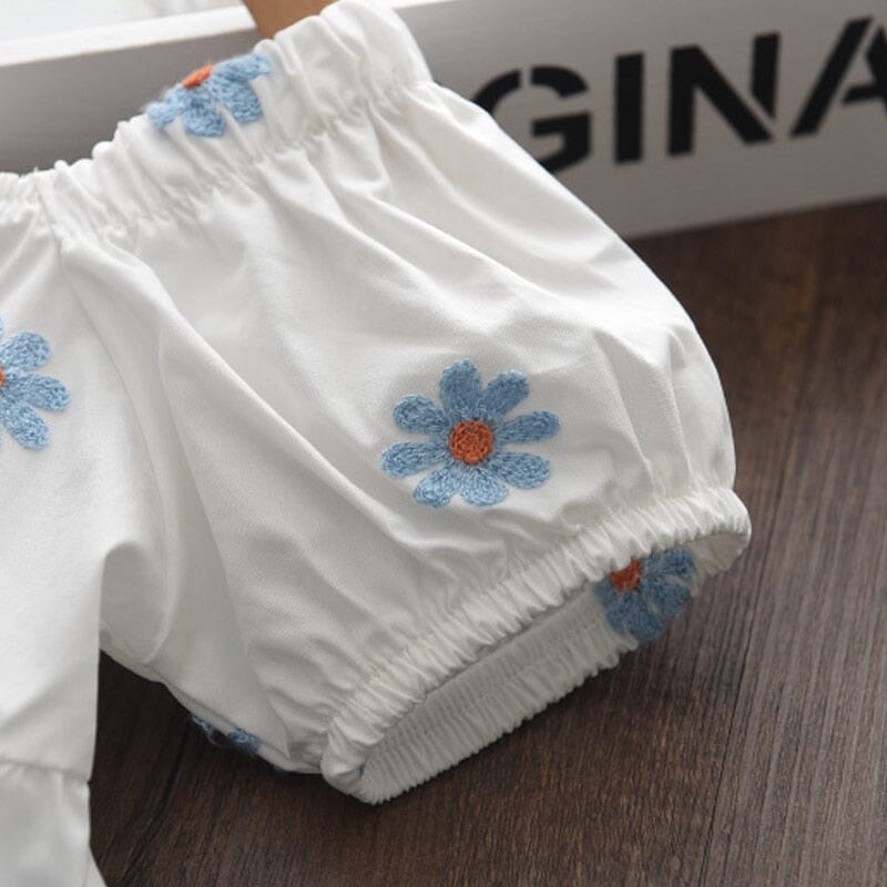 Vestido Infantil Florzinhas Azul