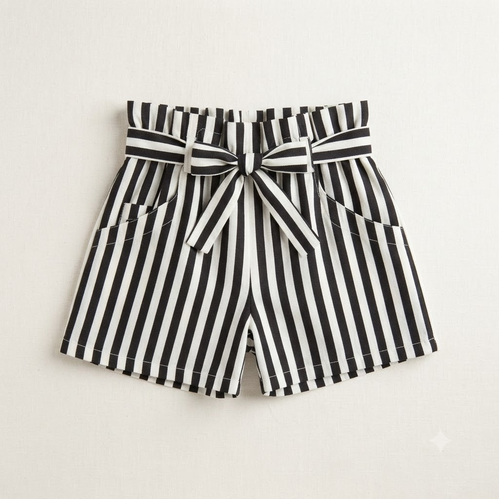 Shorts Listrado Laço
