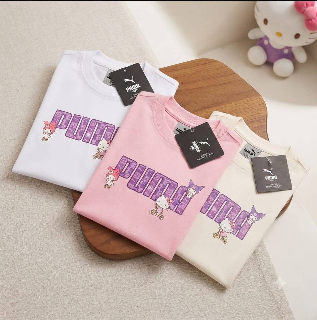 T-Shirts Infantil Kuromi e Hello Kitty