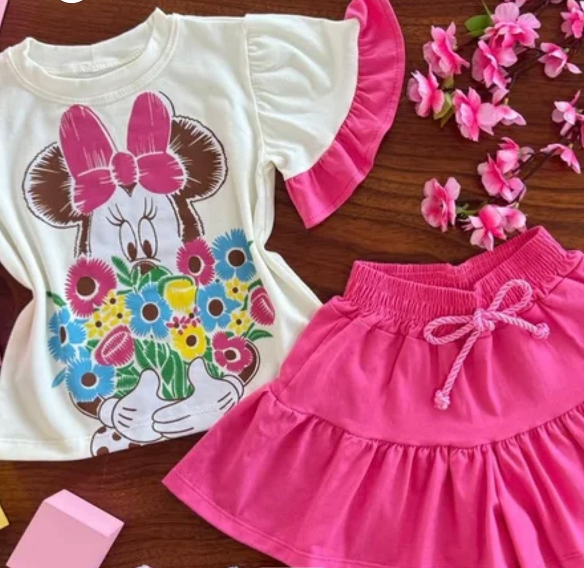 Conjunto Saia Minie Flores