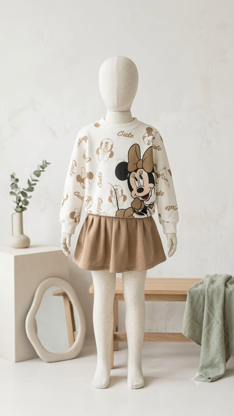 Conjunto Infantil Minnie Mouse Flanelado