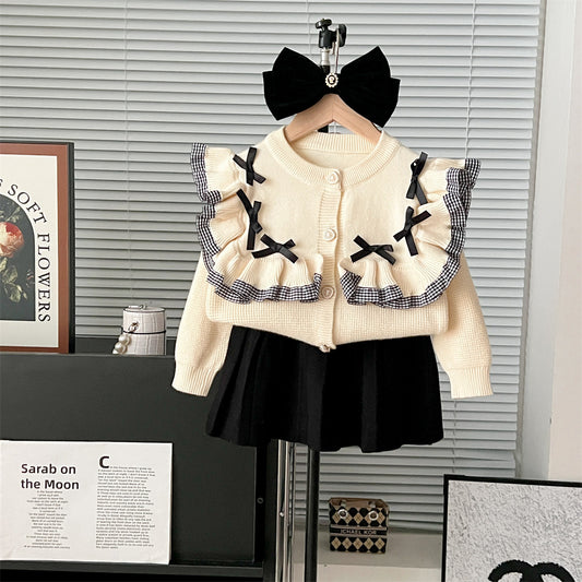 Conjunto Infantil Feminino Xadrez Lacinhos
