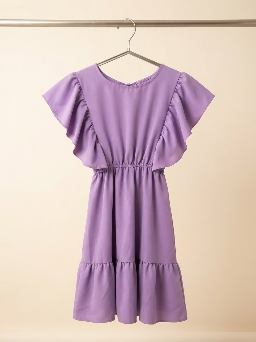 Vestido Infantil Manga Babado