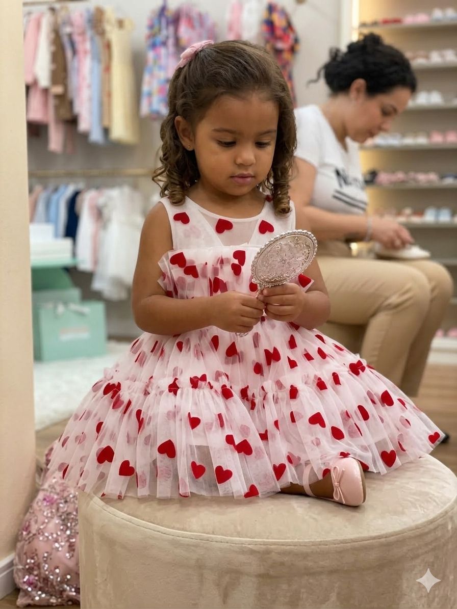 Vestido Infantil Coraçõeszinhos