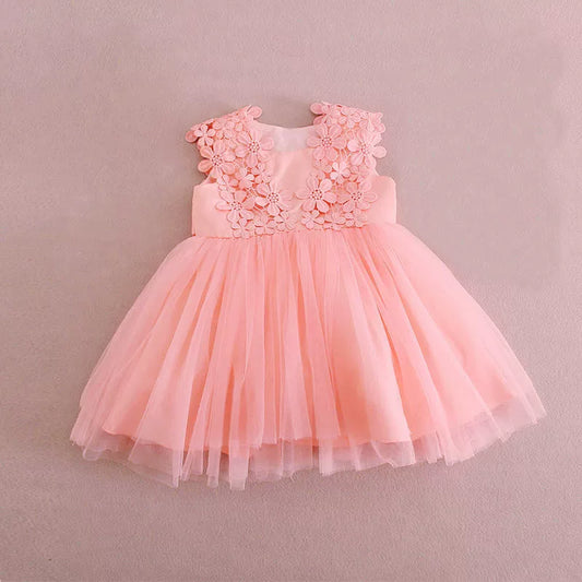Vestido Infantil Florzinhas Tule