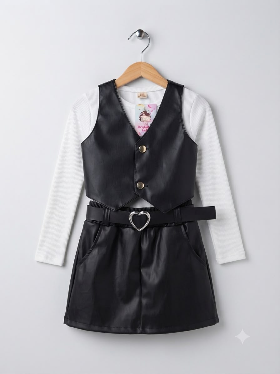 Conjunto Infantil 3 Peças + Cintinho Love