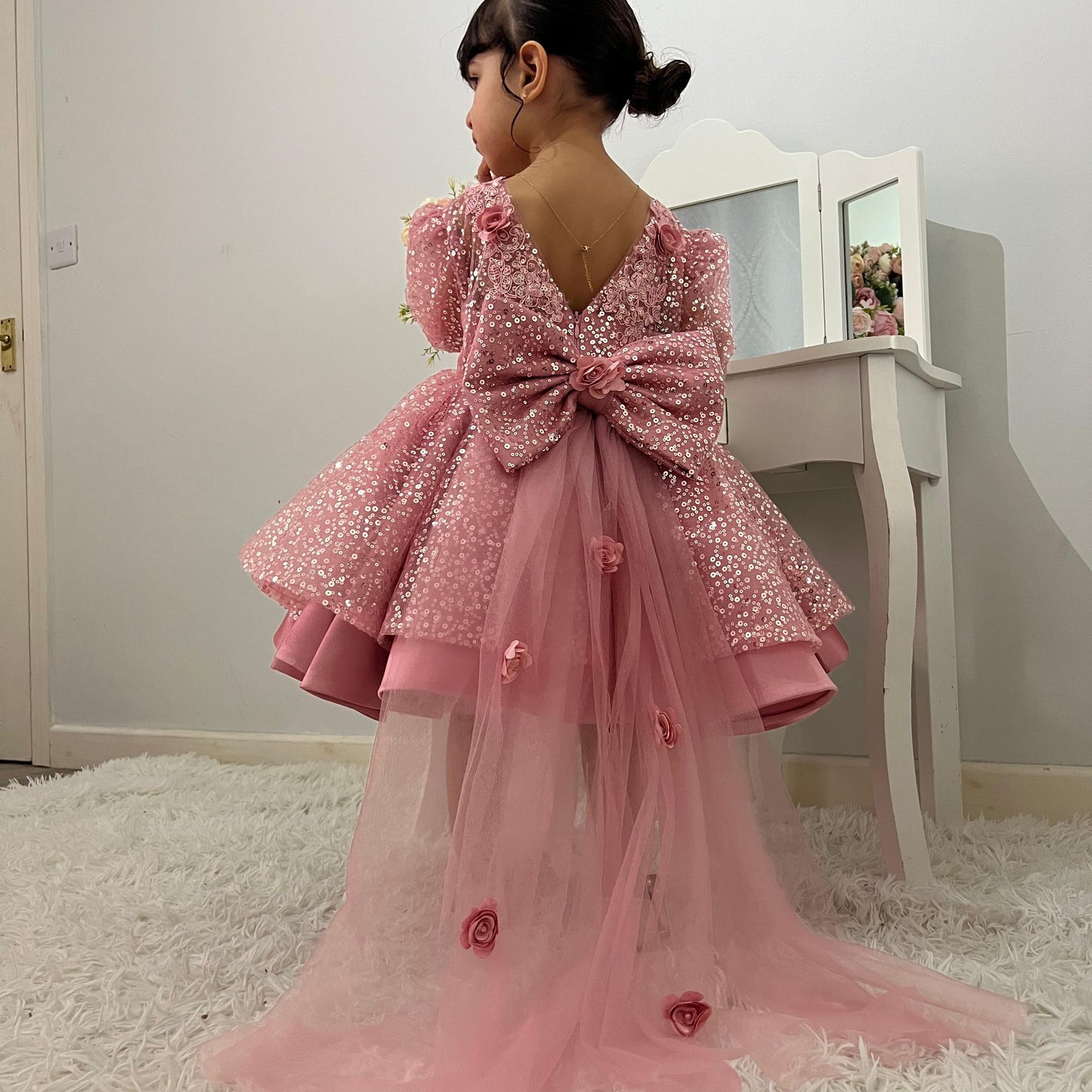 Vestido De Festa Infantil Brilhante Lacinho