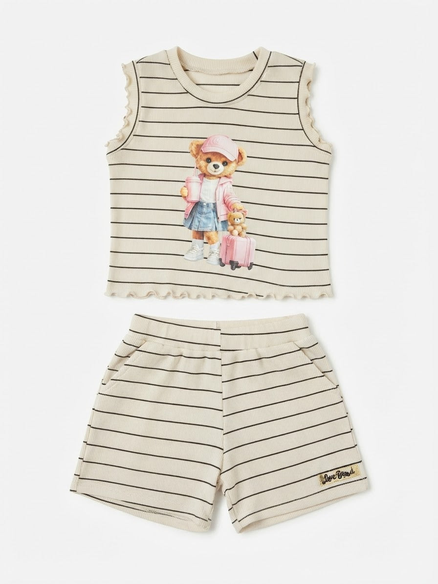 Conjunto Ursinhos Canelado Listras