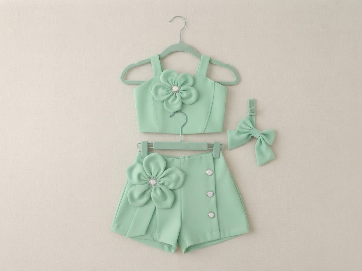 Conjunto Saia Alfaiataria Flor
