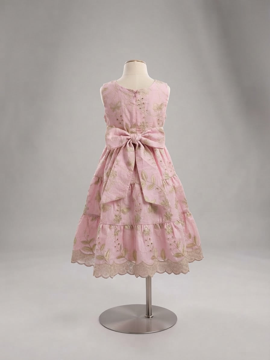Vestido Lese com Dourado