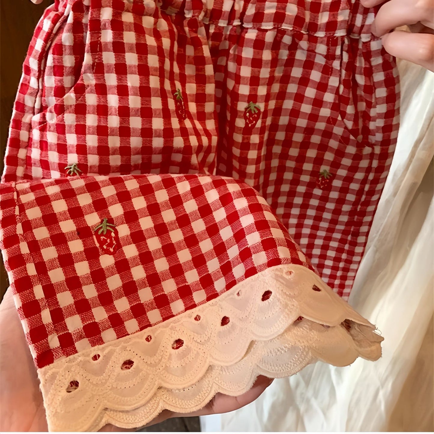 Conjunto Infantil Xadrez Moranguinhos