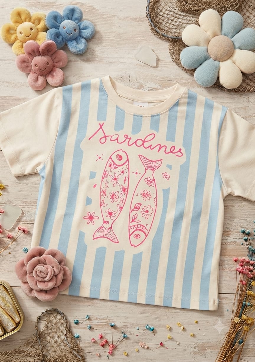 T-Shirt Infantil Feminina Sardines