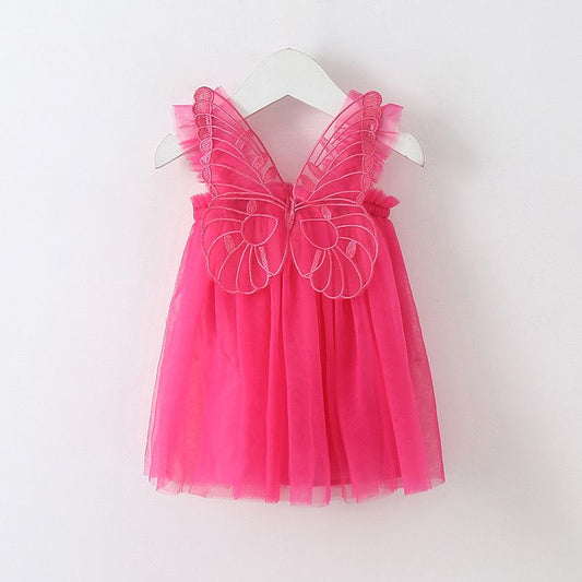 Vestido Infantil De Tule com Asas