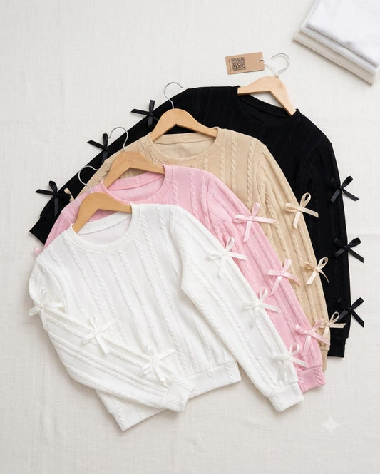 Blusa Infantil Canelada Lacinhos
