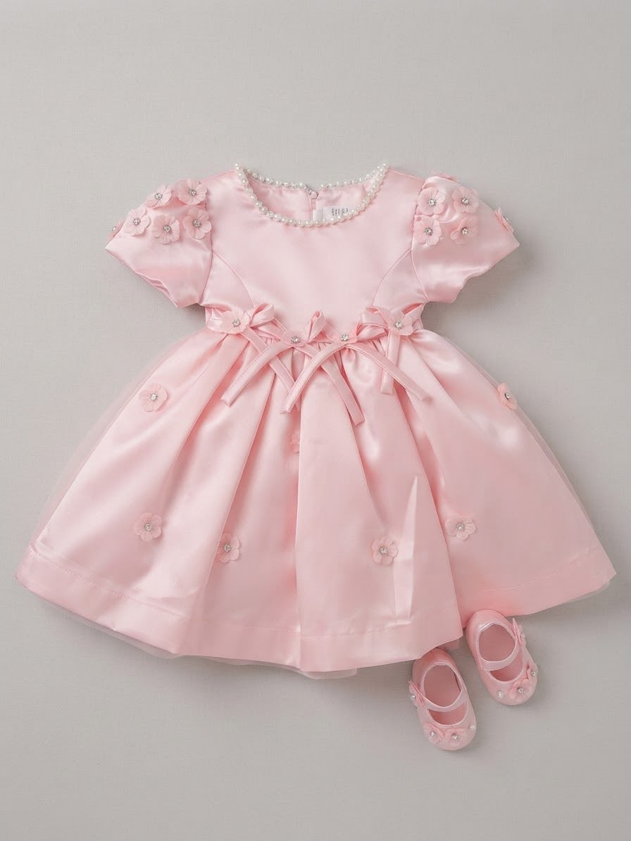 Vestido Infantil Pérolas Lacinhos