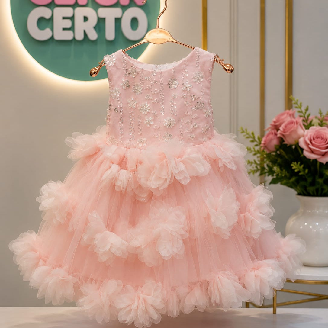 Vestido de Festa Floral Bordado