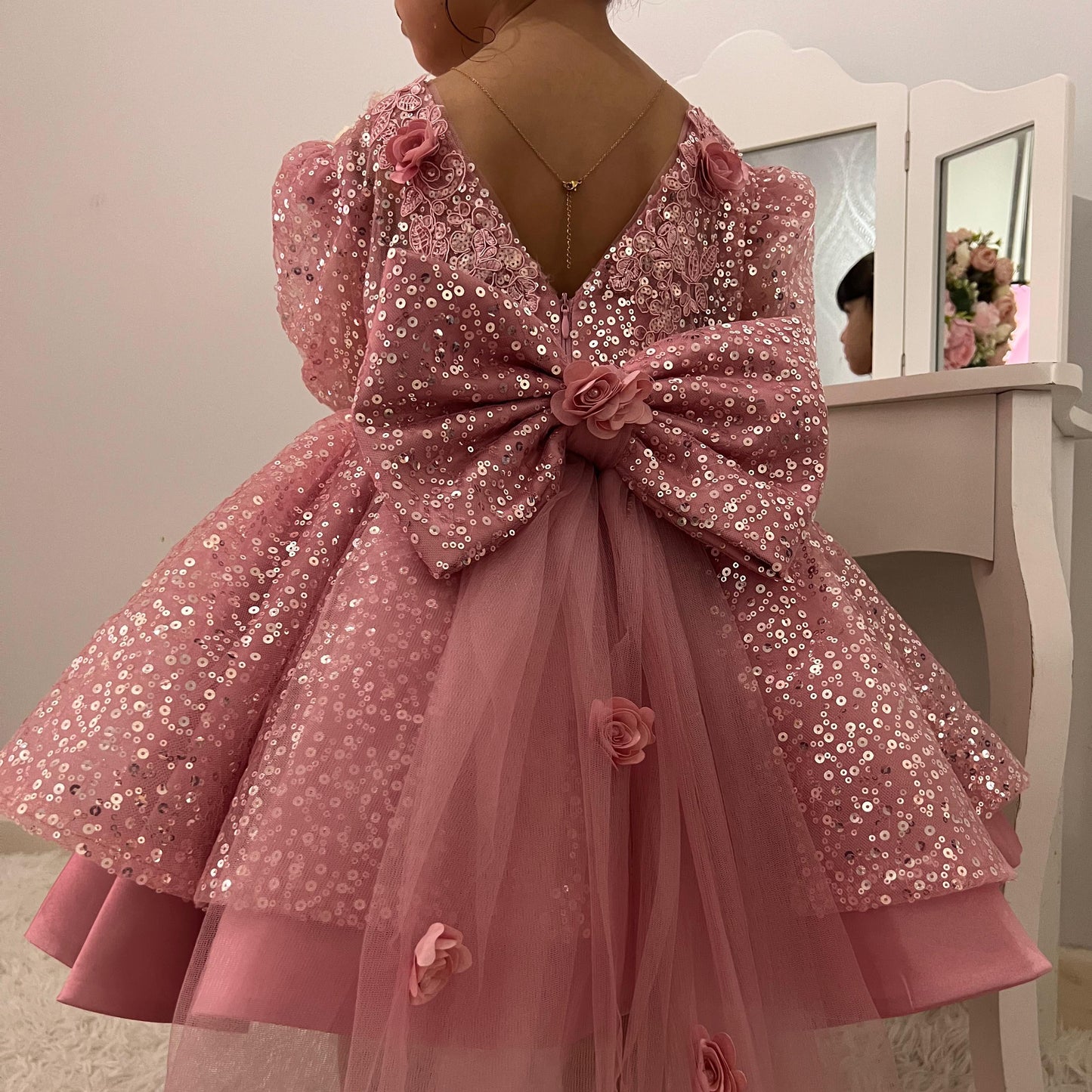 Vestido De Festa Infantil Brilhante Lacinho