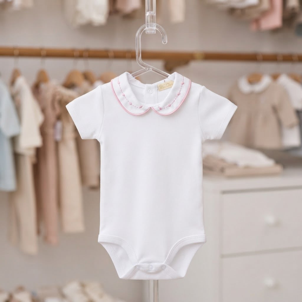 Body Infantil com Gola Bordada