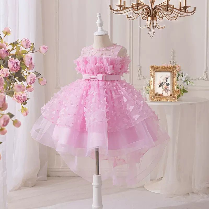 Vestido Infantil de Tule Borboletinhas
