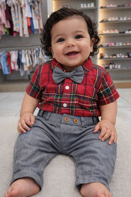 Conjunto Infantil Xadrez Gravatinha