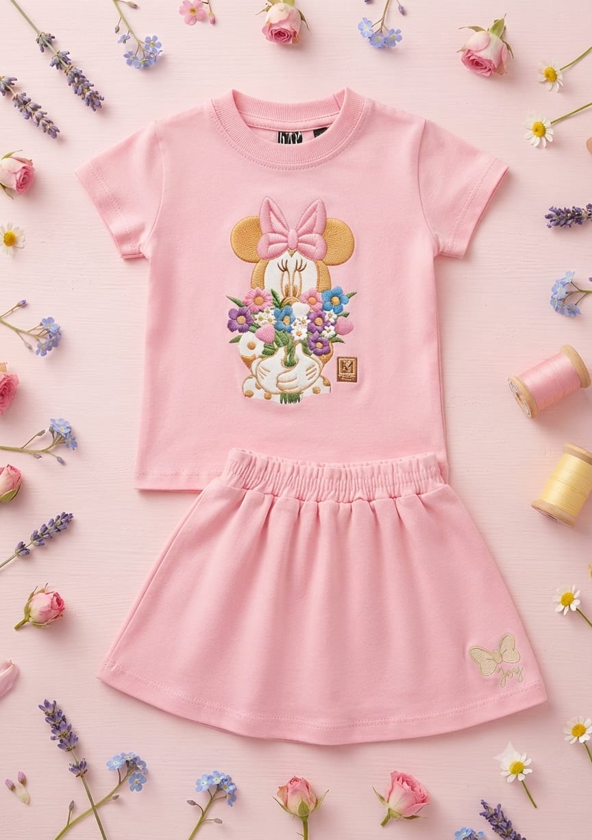 Conjunto Infantil Minnie Flores