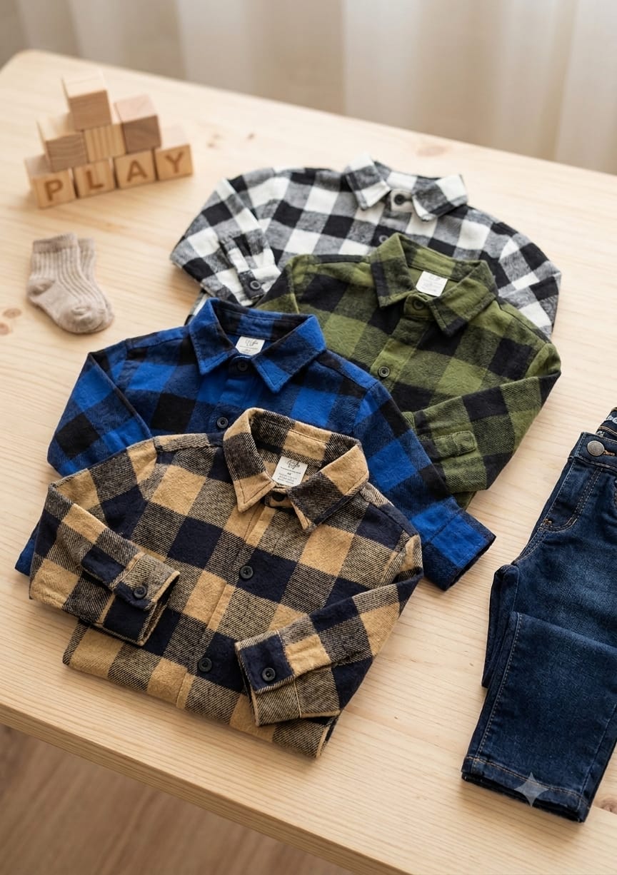 Camisa Infantil Masculina Xadrez
