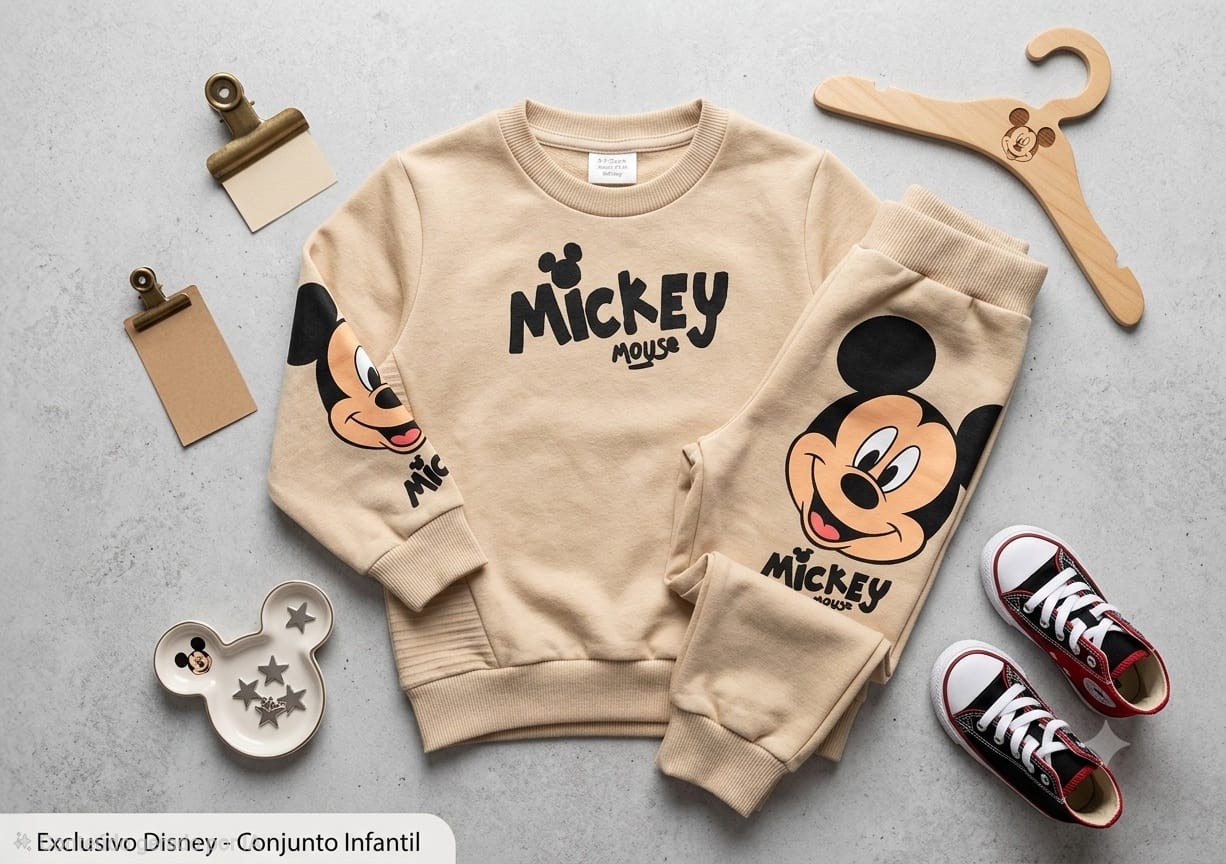 Conjunto Infantil Flanelado Mickey
