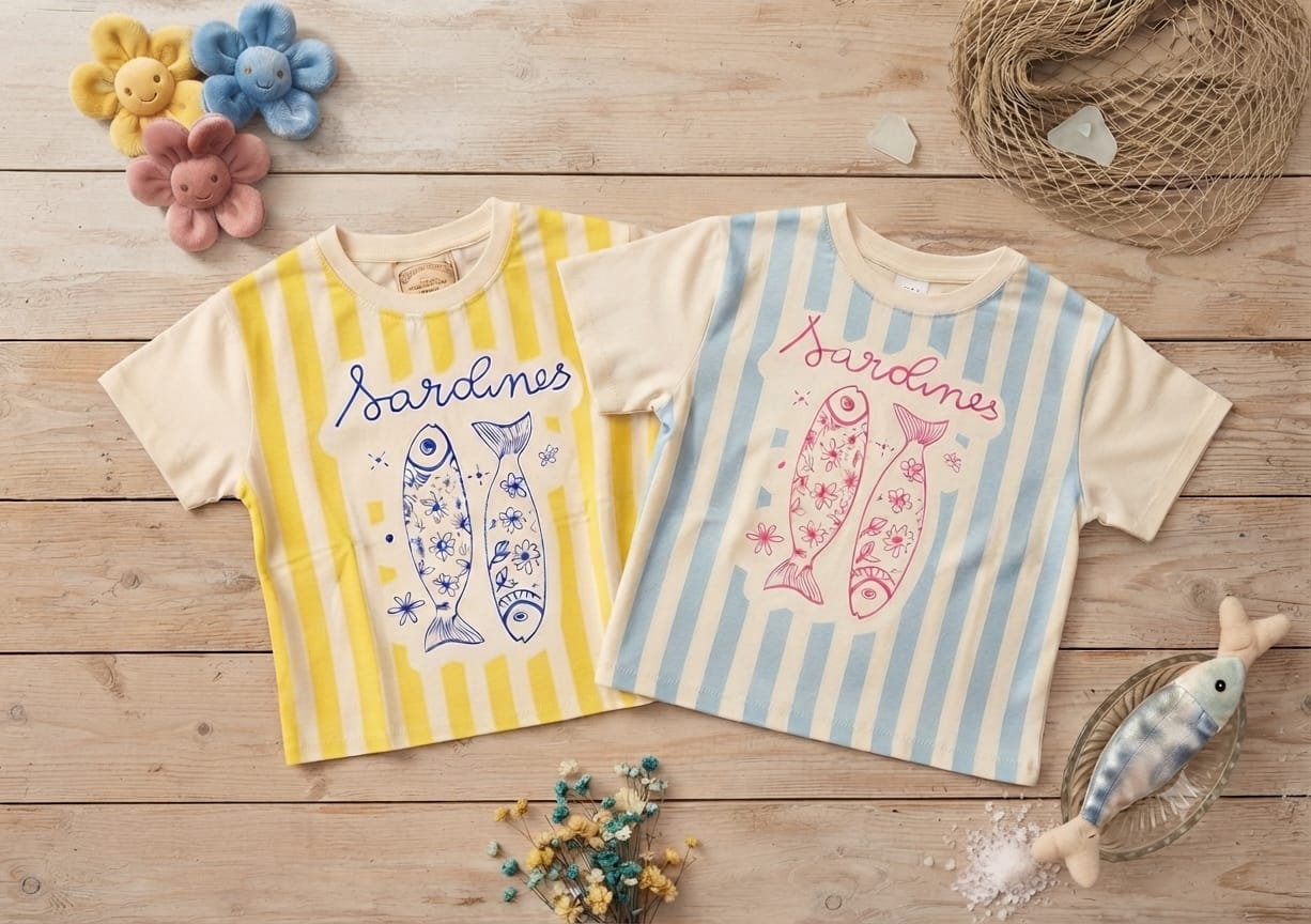 T-Shirt Infantil Feminina Sardines