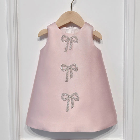 Vestido Infantil Lacinhos Brilhantes