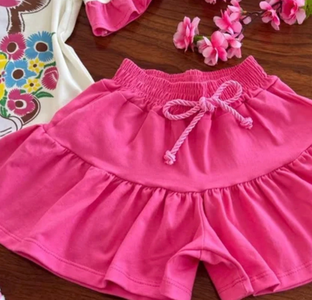 Conjunto Saia Minie Flores