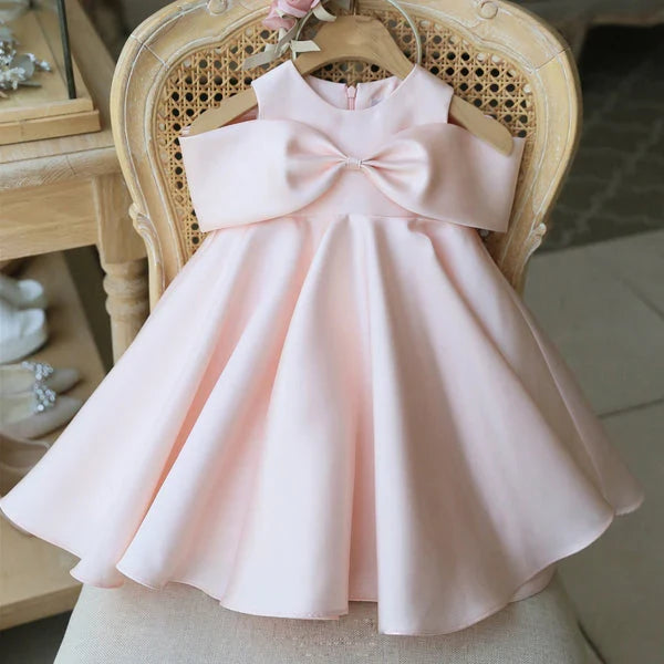 Vestido Infantil Rosa Lacinho