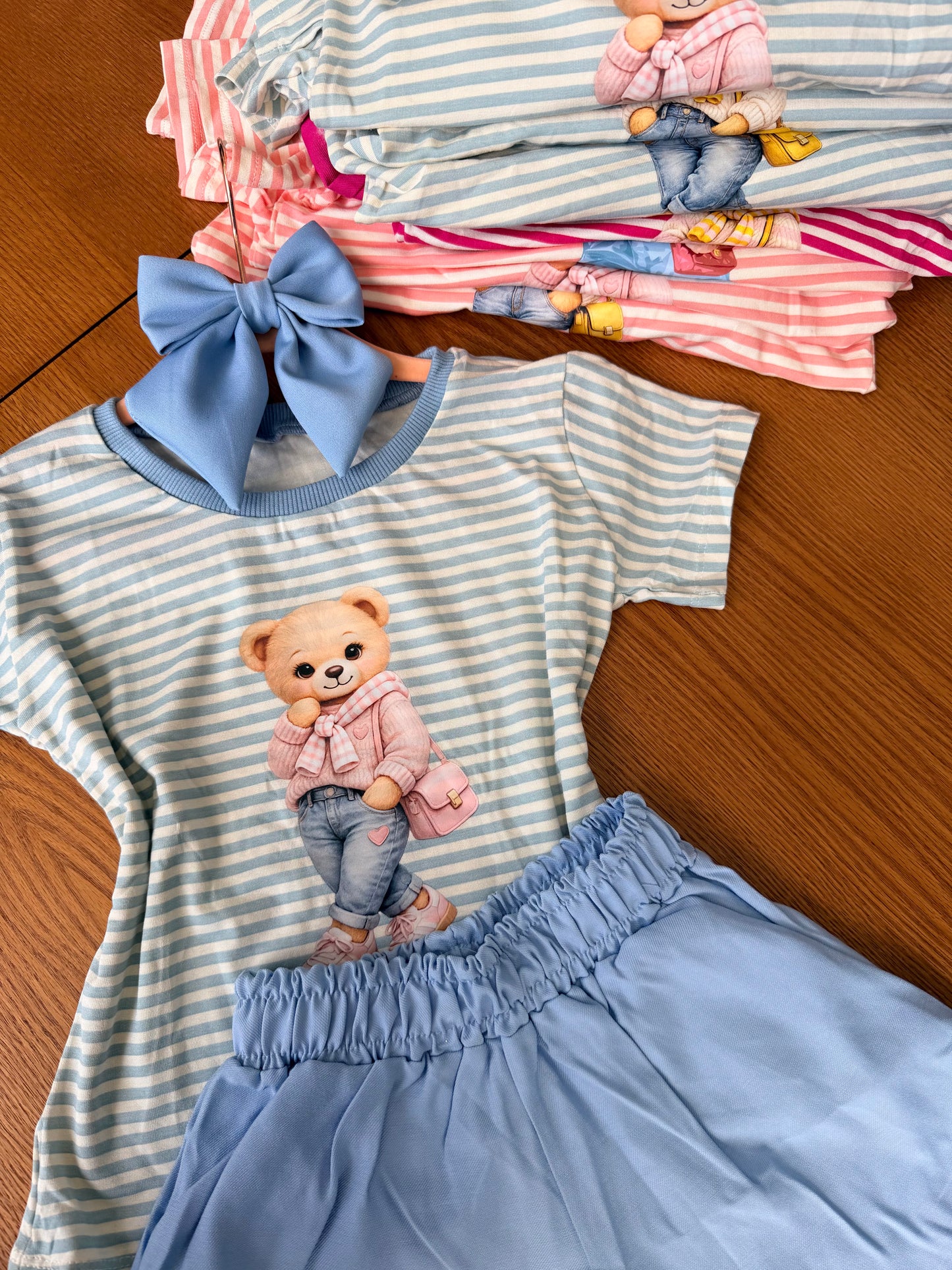 Conjunto Ursinhos Listras