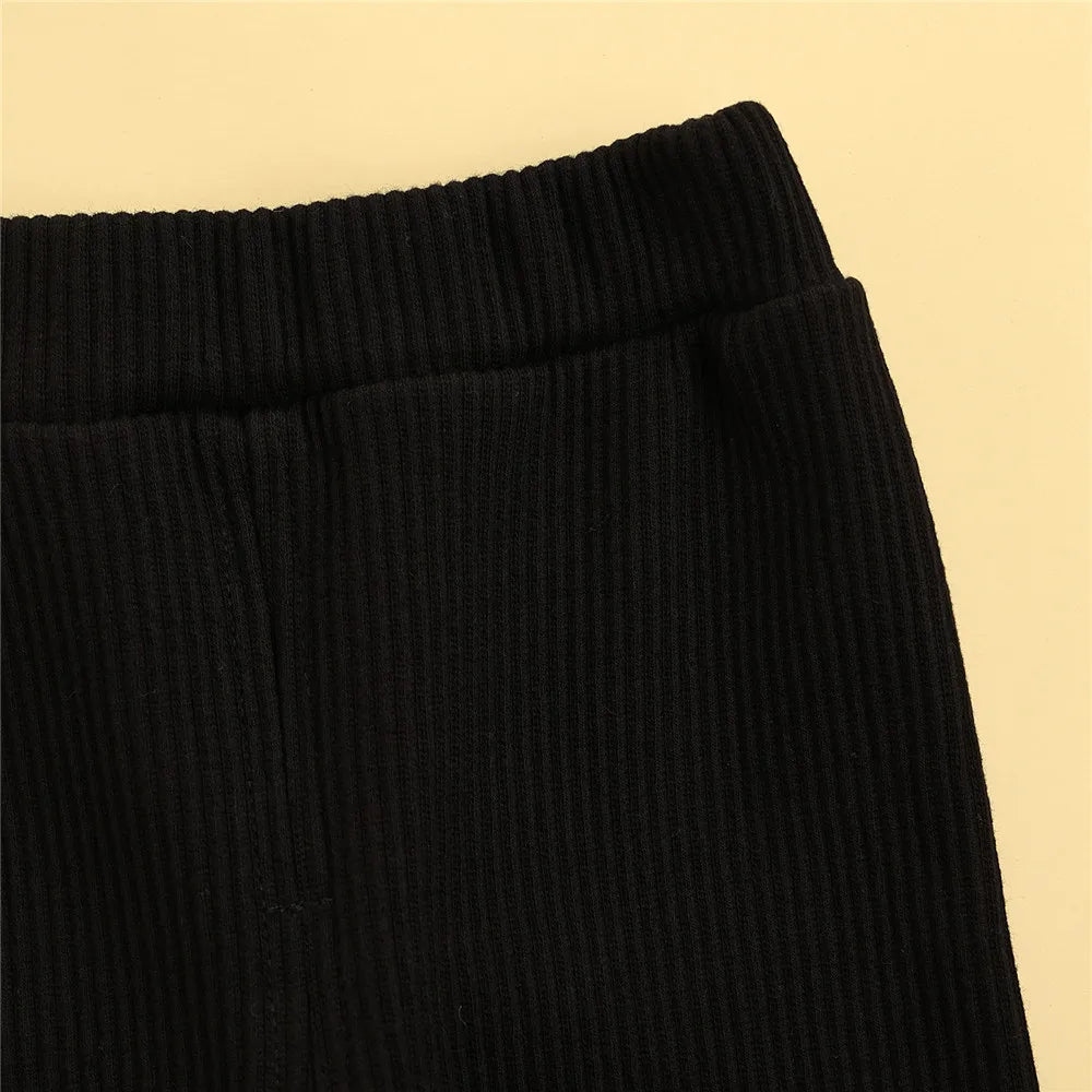 Calça Infantil Preta Canelada