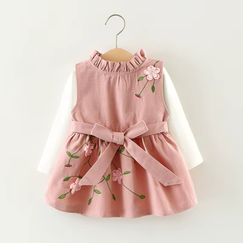 Conjunto infantil Flores e Laço
