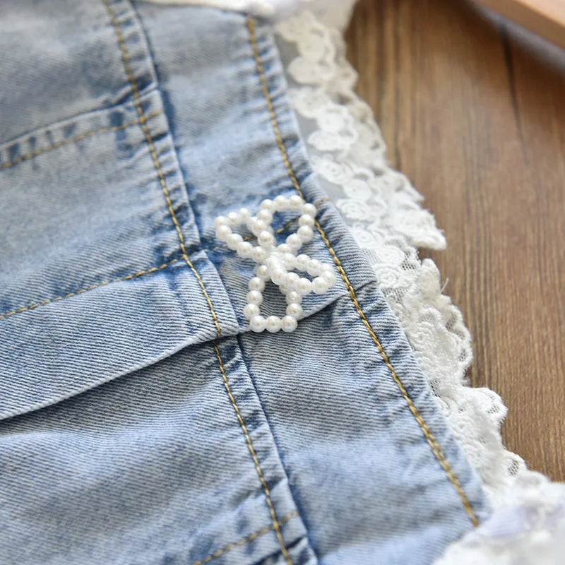 Vestido Jeans Pérolas