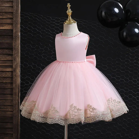 Vestido Infantil Princesinha Laço Rendado