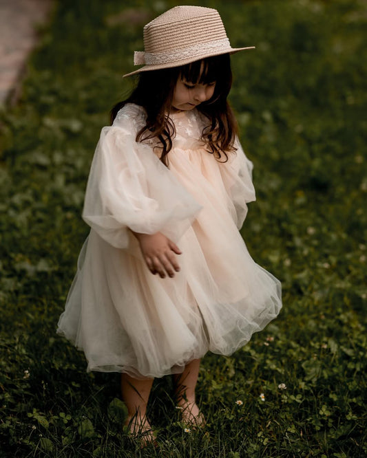 Vestido Infantil Tule Florzinhas