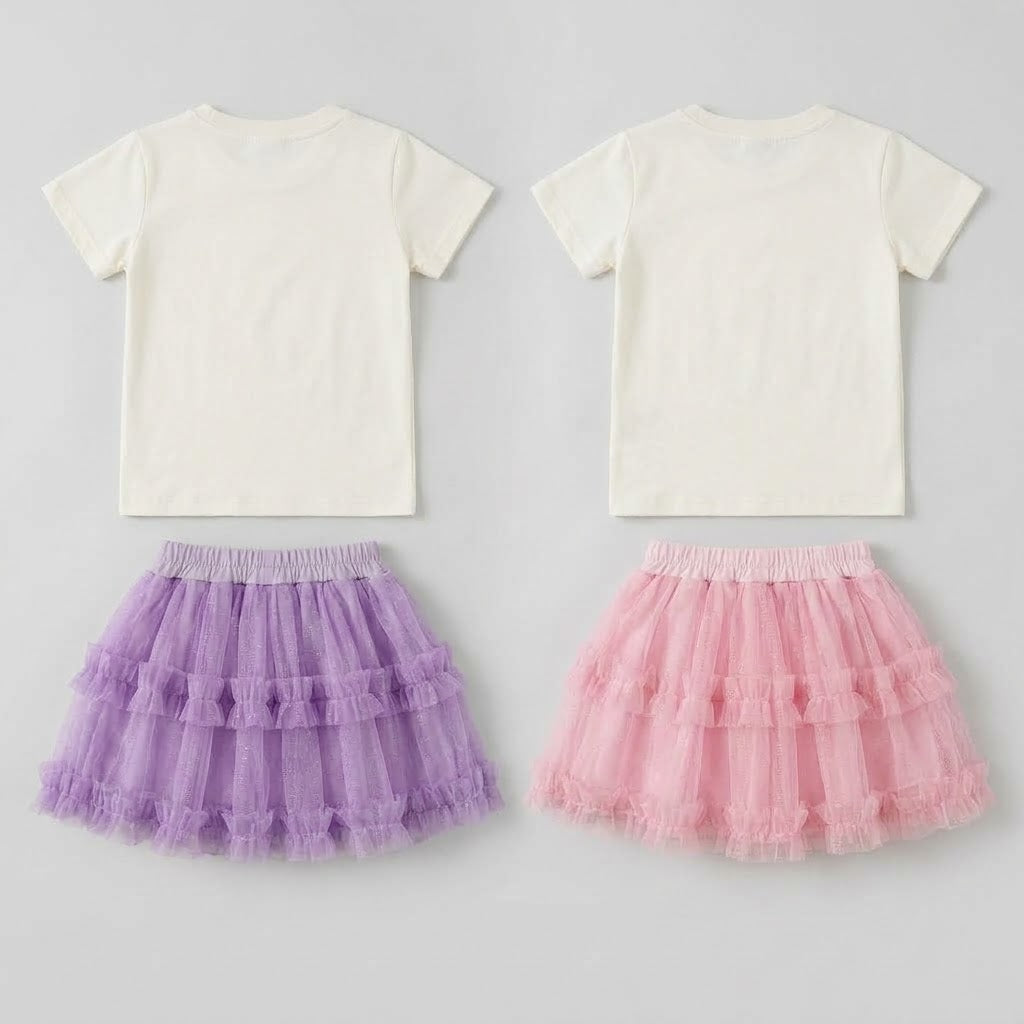 Conjunto Coração Saia Tule
