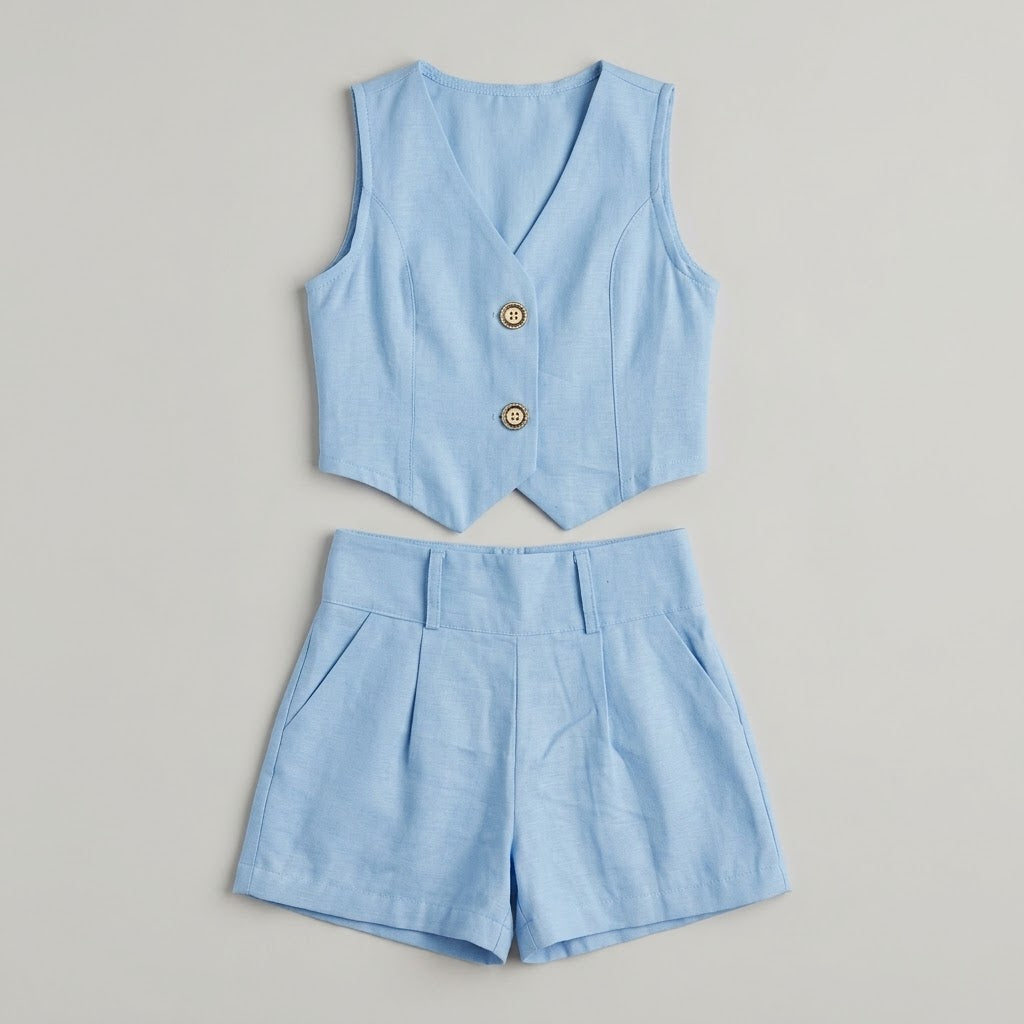 Conjunto Shorts Alfaiataria Colete