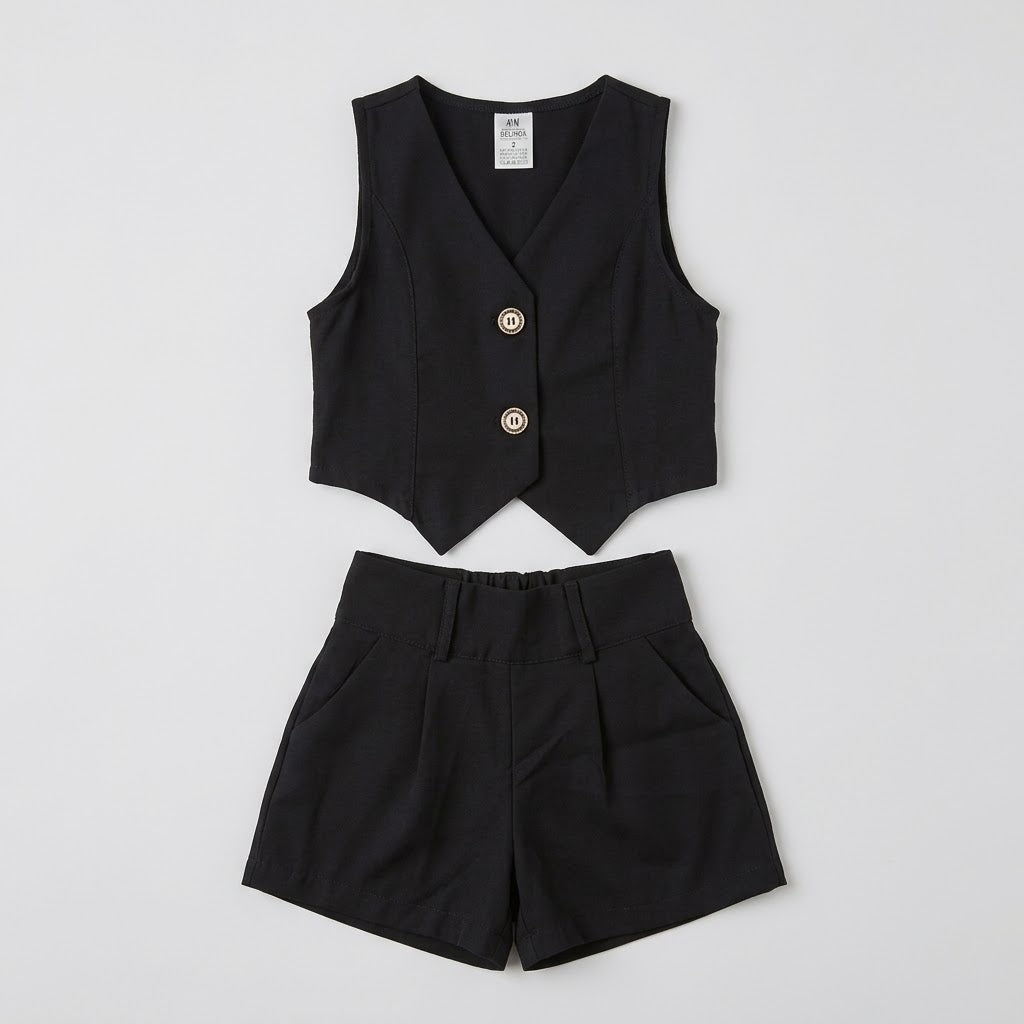 Conjunto Shorts Alfaiataria Colete