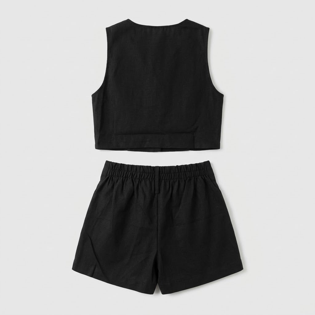 Conjunto Shorts Alfaiataria Colete