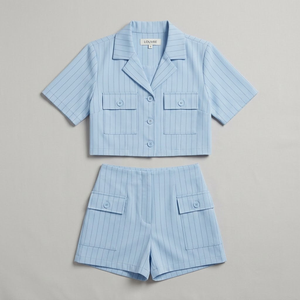 Conjunto Shorts Alfaiataria Risca de Giz