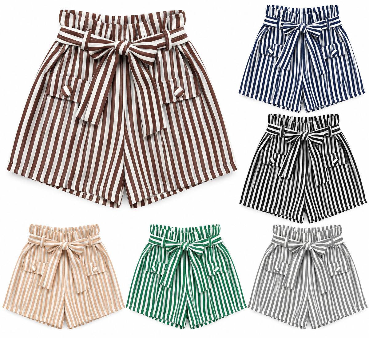Shorts Listrado Laço