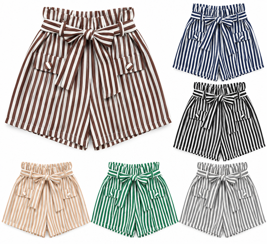 Shorts Listrado Laço
