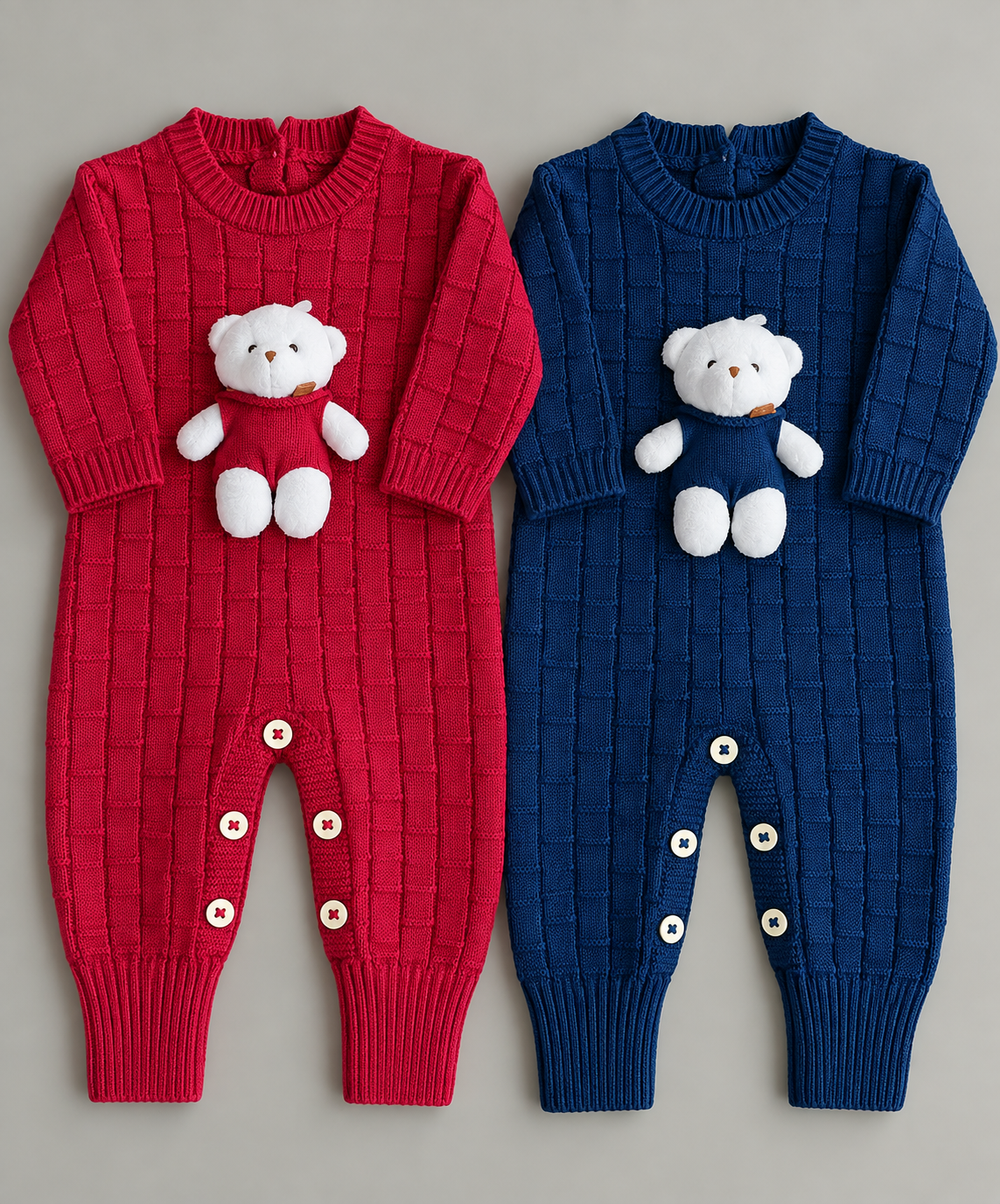 Macacão Tricot Urso Pelúcia